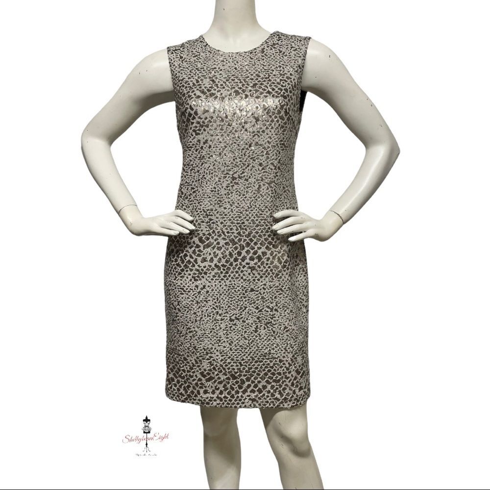 DKNY DKNYC Micro Sequin Snake Python Animal Print Dress Exposed Zip 2 4 XS - Picture 11 of 15